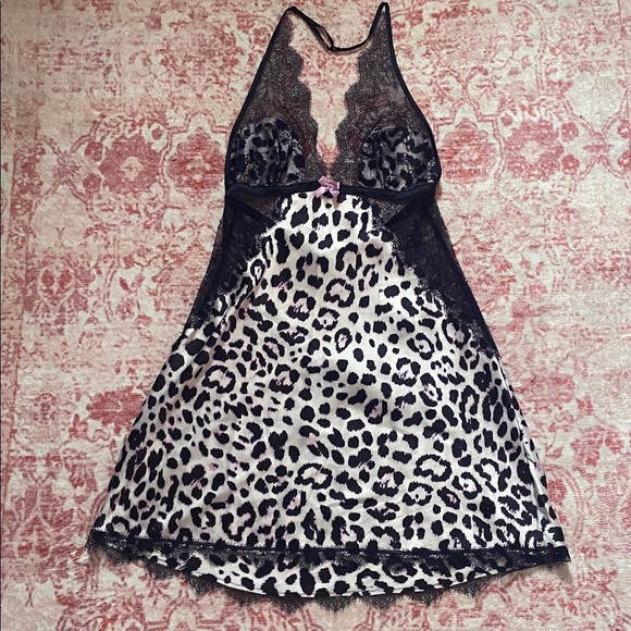 Victoria's Secret Other - Victoria's Secret Leopard Print Lace Slip Dress